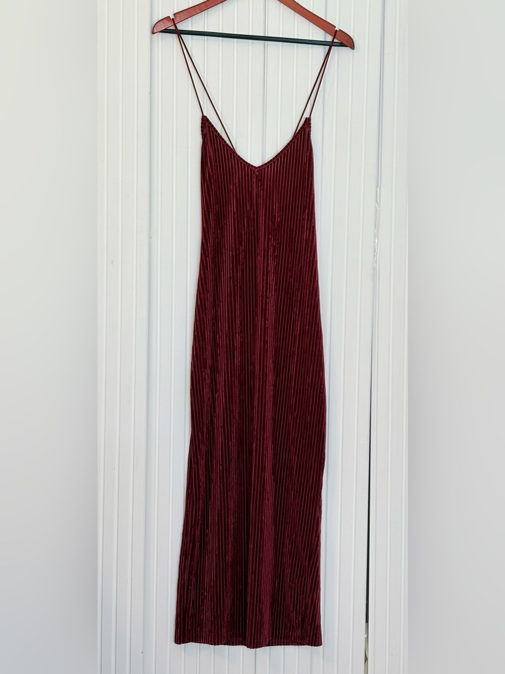Shein Velvet Burnout Maxi Dress XL Burgundy Wedding Guest Holiday Whimsigoth